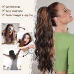 Ponytail Wig Manufacturer - Remy Hair 120% Density 24in Wavy Clip for Women