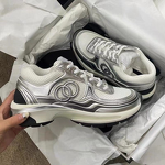 Dad Shoes Manufacturer - Cowhide Mesh Lace-Up Breathable Height-increasing Autumn