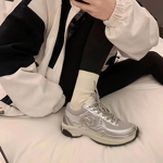 Dad Shoes Manufacturer - Cowhide Mesh Lace-Up Breathable Height-increasing Autumn