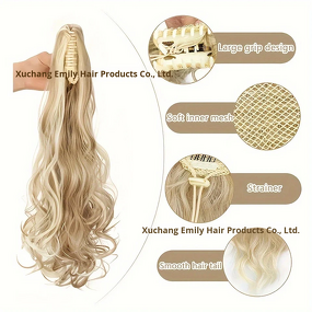 Wig Manufacturer - High Temp Fiber Clip Ponytail Long Curly Wavy for Women