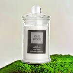 Perfume Candle Manufacturer - Oud Wood Soy Wax in Reusable Glass Jar, Smokeless