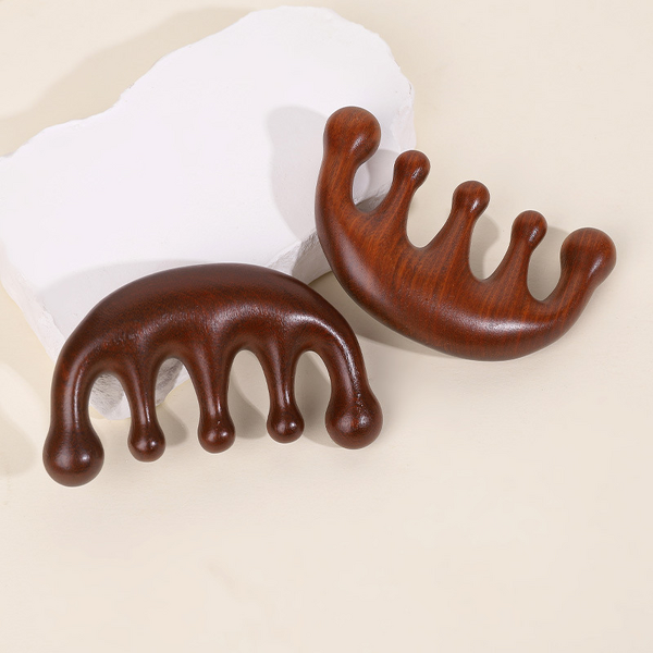 Comb & Jade Roller - Manufacturer Sandalwood Massage Meridian Relief for Women