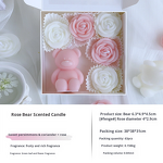 Soy Wax Candle Set Manufacturer - Pink Purple Rose Bear, Trendy Creative Home Decoration