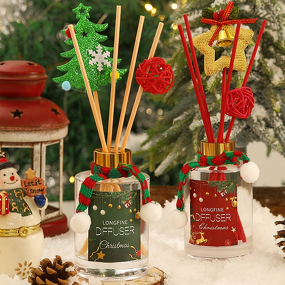 Reed Diffuser Set Manufacturer - Christmas Fire-Free Glass Ornament for Essential Oil