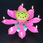 LED Birthday Candles Manufacturer - Electronic Double-Layer Lotus Flowering, Music Rotating