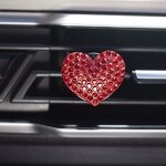 Car Perfume Clip Manufacturer - Heart-shaped Rhinestone Air Outlet Decoration Clip