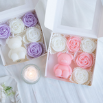Soy Wax Candle Set Manufacturer - Pink Purple Rose Bear, Trendy Creative Home Decoration