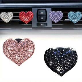 Car Perfume Clip Manufacturer - Heart-shaped Rhinestone Air Outlet Decoration Clip
