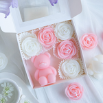 Soy Wax Candle Set Manufacturer - Pink Purple Rose Bear, Trendy Creative Home Decoration