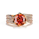 Ring - Manufacturer 3CT Rubine Zircon Brass Ruby Party Wholesale for Women