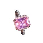 Ring - Manufacturer Lemon Yellow Pink Square Diamond Bridal Engagement Ring