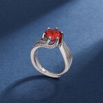 Ring - Manufacturer 3CT Rubine Zircon Brass Ruby Party Wholesale for Women