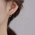 Earrings - Manufacturer 2025 S925 Silver Gold Glossy Huggie Piercing Hoop Women