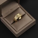 Ring - Manufacturer Goddess Venus Half Face 18K Gold Copper Relief Open Women