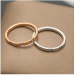 Ring - Manufacturer 18K Gold Titanium Steel Thin Couple Diamond Fashion Ring