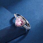 Ring - Manufacturer Heart Pink Zircon Platinum Plated Simulation Diamond Women