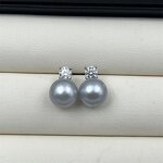Earrings - Manufacturer S925 Silver 9mm 5A Pearl Zircon Diamond Set Light Stud