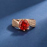 Ring - Manufacturer 3CT Rubine Zircon Brass Ruby Party Wholesale for Women