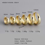 Earrings - Manufacturer S925 Silver 18K Gold Chunky Huggie Hoop for Women