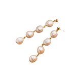 Earrings - Manufacturer S925 Silver 18K Gold Baroque Pearl Tassel Dangle for Girls