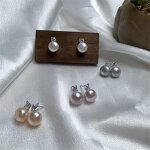 Earrings - Manufacturer S925 Silver 9mm 5A Pearl Zircon Diamond Set Light Stud