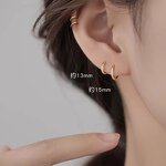 Earrings - Manufacturer 2025 S925 Silver Gold Glossy Huggie Piercing Hoop Women