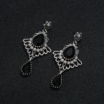 Earrings - Manufacturer Zinc Alloy Crystal Ruby Vintage Scalloped Tassel Drop