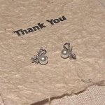 Earrings - Manufacturer S925 Silver 6mm Pearl Bow Zircon Luxury Exquisite Stud