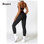 Sports Set - Manufacturer Women's Halter Bra High Shockproof Yoga Leggings Set