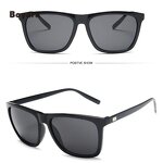 Sunglasses - Manufacturer HKBY1194 Unisex Black PC Square UV400 Custom Logo