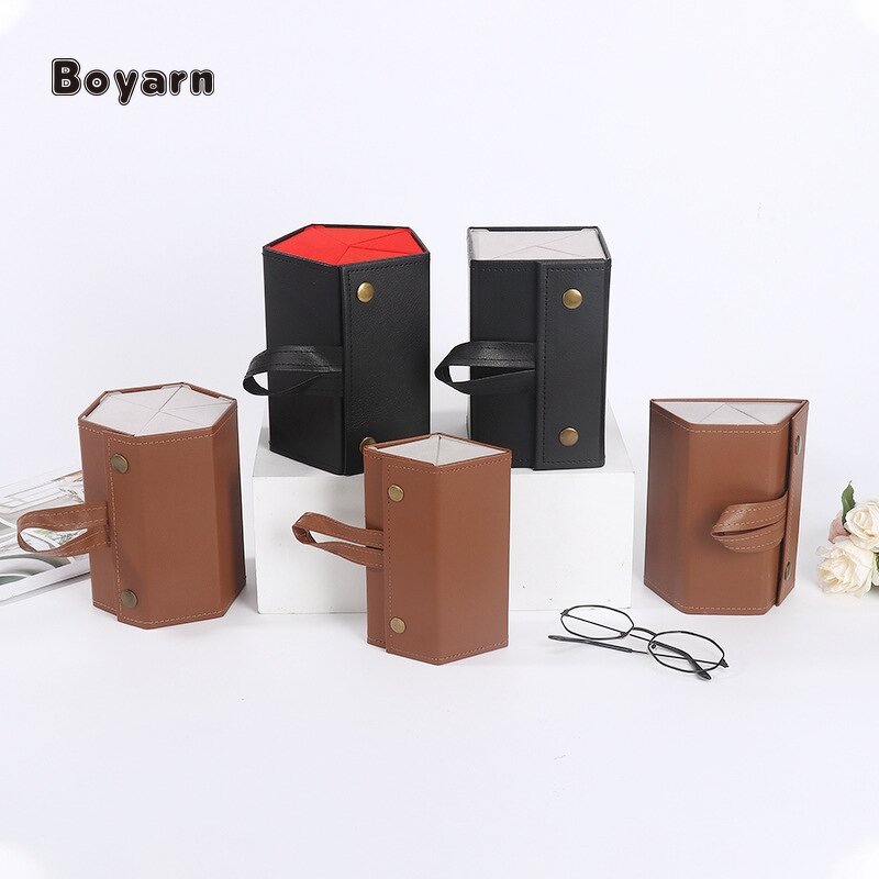 Storage Box - Manufacturer HKBY 5-Slot PU Foldable Hanging Sunglasses Organizer