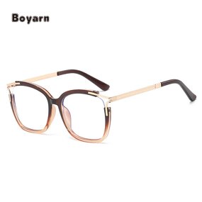 Eyeglasses - Manufacturer Women's TR90 Metal Big Frame Anti-Blue Light Computer