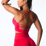 Crop Top - Manufacturer Women's Seamless Cross Back High Elastic Activewear Bra