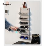 Storage Box - Manufacturer HKBY 5-Slot PU Foldable Hanging Sunglasses Organizer