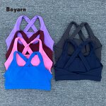 Sports Bra - Manufacturer Women's Nylon Cross Strap Padded Quick-Dry Yoga Fitness