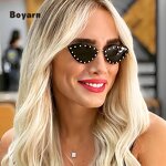 Sunglasses - Manufacturer Women's Rimless Metal Frame UV400 Custom Logo New