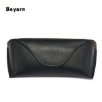 Glasses Case - Manufacturer HKBY014 173x75x40mm Black PU Custom Logo Unisex