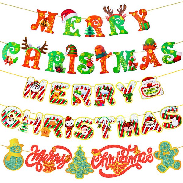 Christmas Banner Manufacturer - New Arrival Letter Pull Flag Hot Stamping