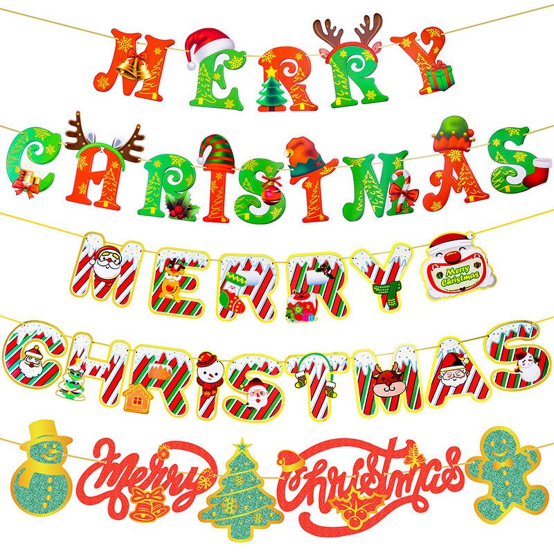 Christmas Banner Manufacturer - New Arrival Letter Pull Flag Hot Stamping