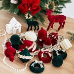 Christmas Tree Ball Manufacturer - Customize Flocking Pompom Hanging Decoration