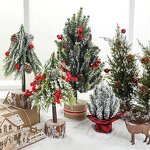 Christmas Tree Manufacturer - Plastic Simulation Green with Snow Mini Red Fruit
