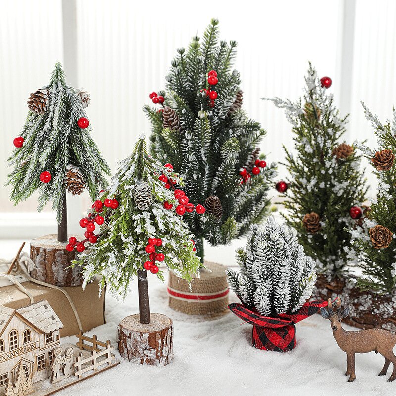 Christmas Tree Manufacturer - Plastic Simulation Green with Snow Mini Red Fruit