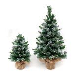 Christmas Tree Manufacturer - New Pointed White Snow Mixed Leaf Linen Mini