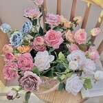 Artificial Flowers Manufacturer - Retro Burnt Edge Oil Painting Style with 3 Roses