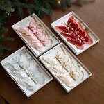 Christmas Tree Ornaments Manufacturer - 3D Glitter Butterfly Gold Red White Clip