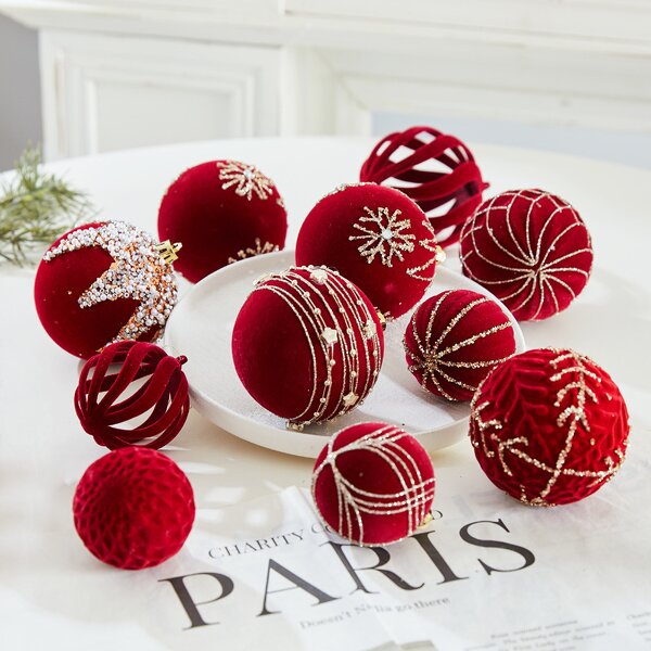 Christmas Tree Ball Manufacturer - Customize Flocking Pompom Hanging Decoration