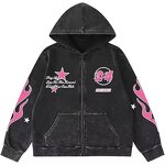 Men's Hoodie Manufacturer - Gothic Grunge Graphic 100% Cotton Zip-up Streetwear