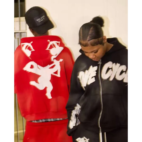 Men's Tracksuit Manufacturer - Custom Embroider Zipper Vintage Acid Wash Flare