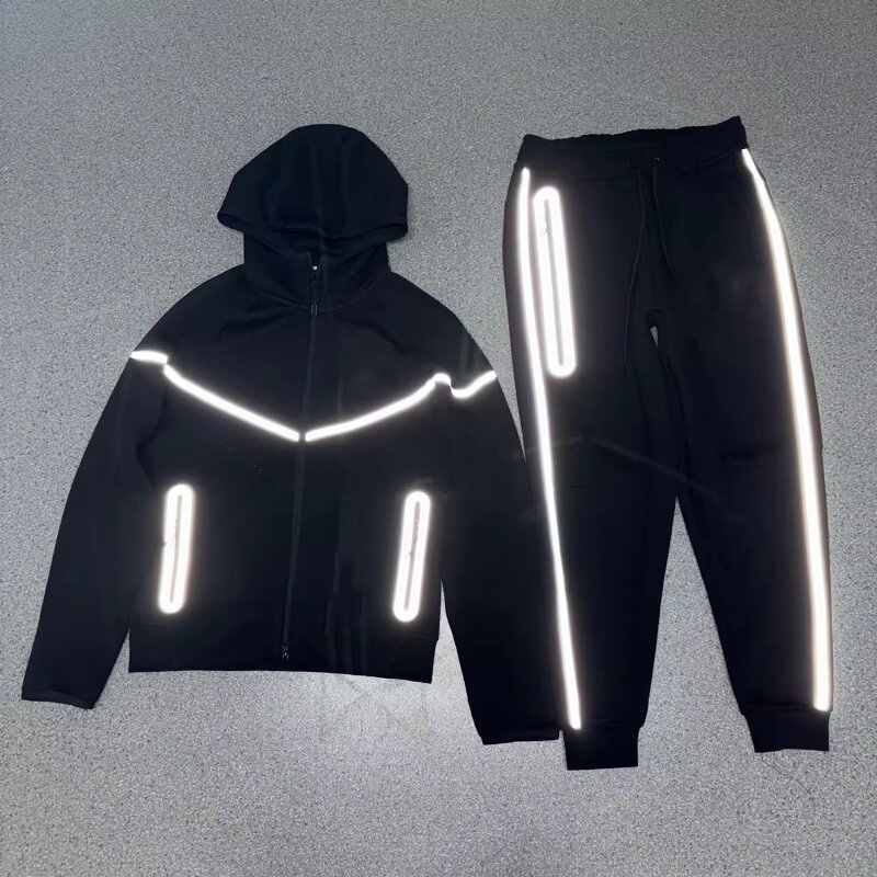 Men's Hoodie Set Manufacturer - Windrunner Tech Fleece Custom Logo Reflective