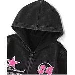 Men's Hoodie Manufacturer - Gothic Grunge Graphic 100% Cotton Zip-up Streetwear